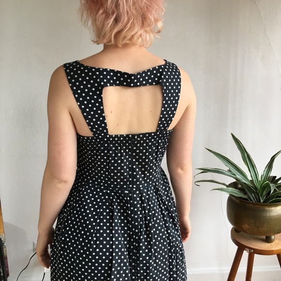 Vintage Polka Dot Dress with Unique Cutouts - Picture 4 of 5